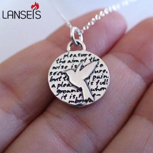 1pcs Inspirational Hummingbird Charm NecklaceCute Animal girl Friends Pendant