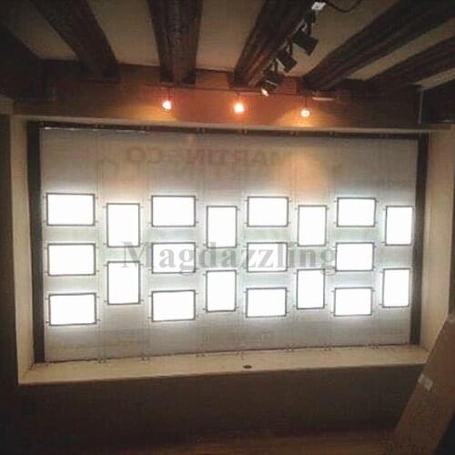 12PCS A3 Landscape+8PCS A4 Portrait One Side Magnetic Acrylic Panel LED Window Display Light Pocket for Real Estate Agent Window