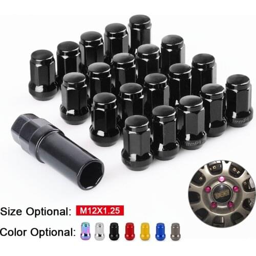 20PCS M12*1.5 M12*1.25 Iron Heptagonal Wheel Rays Lock Lug Nuts Length 32MM Closed End lug nut For Honda For Ford