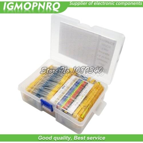 2600pcs/lot 130 Values 1/4W 0.25W 1% Metal Film Resistors Assorted Pack Kit Set Lot Resistors Assortment Kits Fixed resistor