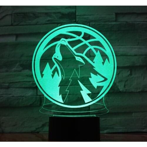 3D Night Lamp Wolf Animal Bedroom Office Home Decor 7 Colorful USB Atmosphere vision Desk Table Lamp Child Christmas Gift 983