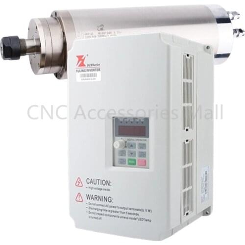 4.5KW D100*300mm AC220V/380V Water cooled spindle motor & 5.5kw VFD Inverter