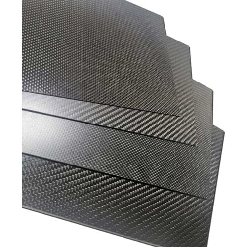 400MM X 500MM Plain Weave 3K Carbon Fiber Sheet Panel 0.25mm to 6mm High Composite Hardness RC Model