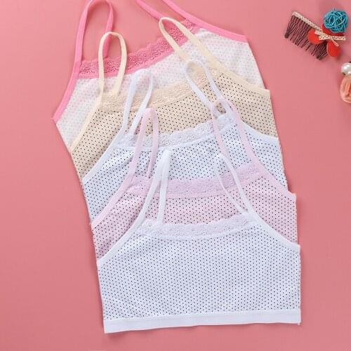 5Pc/lot Teenage Girls Training Bra Kids Cotton Underwear Girls Children Vest Tops Kids Teens Puberty 8-14Years