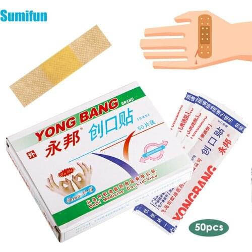 50pcs Emergency Bandage First Aid Tool Band Aid Waterproof Wound Adhesive Wound Heel Cushion Adhesive Plaster Skin Care