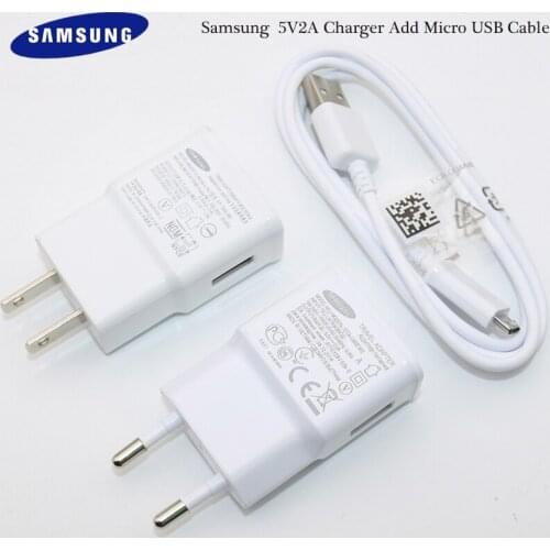 5V2A Charger Samsung Charger EU Plug 100cm Micro USB Data Cable For Galaxy S6 S7 edge J1 J3 J5 J7 A3 A5 A7 A8 2016 Note 5 4 C9