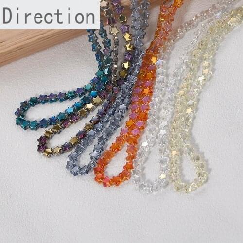 8mm transparent three-dimensional color crystal five-pointed star loose beads diy earring necklace bracelet jewelry material