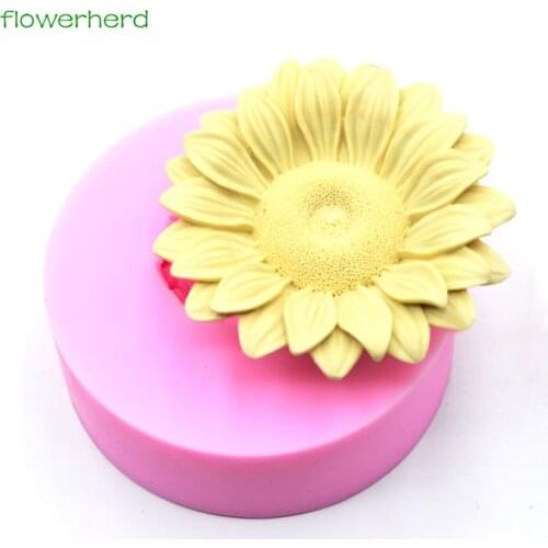 Big Size Silicone Soap Mold Sunflower Flower 3D Soap Mold Handmade Fragrance Soap Fondant Cake Decorating Tools Silicone Mold