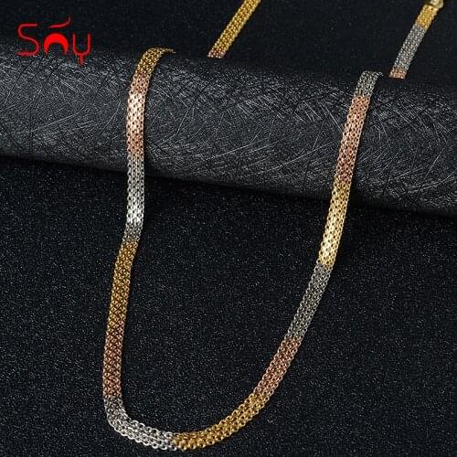 Sunny Jewelry 2021 Fashion Three Color Copper Necklace Chain For Women Man High Quality Classic For Daily Wear Gift Anniversary