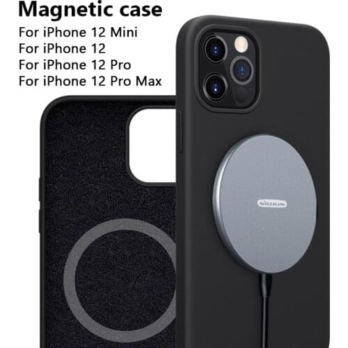 NILLKIN For iPhone 12 Pro Case Magnetic Silicone Phone Case For iPhone 12 Pro Max Phone Back Case Full Cover For iphone12 mini