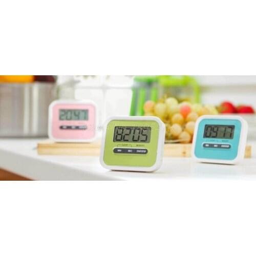 50pcs/lot Digital Kitchen Count Down/ Up LCD display Timer /clock Alarm with magnet stand clip