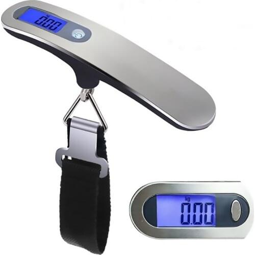 Hand Held Belt Scale 50kg/10g Electronic LCD Digital Hanging Scale Travel Suitcase Luggage Hanging Scales Weighing Balance