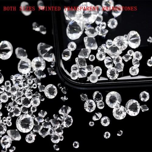 SS4-SS38 Unfoil Pointed Back Nail Art Tip Transparent clear Crystal glass Rhinestone Wedding Table Party Decorations diy jewelry
