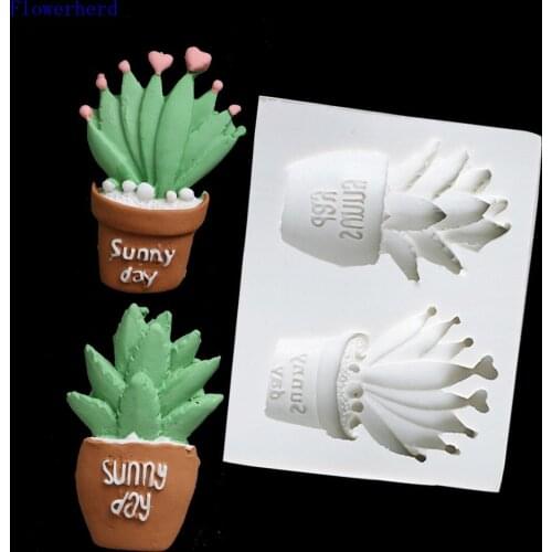 Succulent Plant Pot Chocolate Mold Silicone Mold Fondant Cake Mold Epoxy Handmade Clay Baking Mold Cake Decorating Pastry Tools