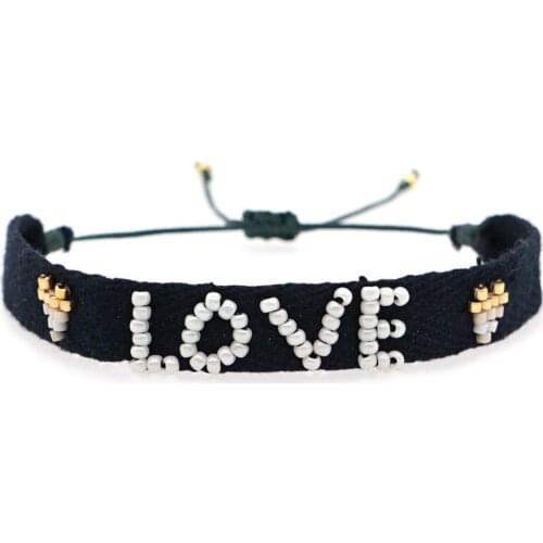 Go2boho Fabric Cloth Bracelet For Women Accessories Miyuki Beads Bracelets Letter LOVE Jewelry Gift Jewellery Handmade Pulsera