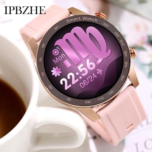 Ipbzhe Smart Watch Women 2021 Music Bluetooth Call Reloj Inteligente Smartwatch Women Smart Watch For Android Connect TWS Headse