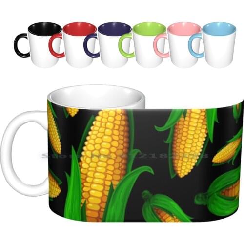 Veggiephile-Corn Ceramic Mugs Coffee Cups Milk Tea Mug 3d Abstract Multi Coloured Multi Trendy Hipster Background Vibrant