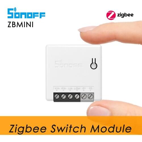 SONOFF Zigbee Mini Switch ZBMINI 2 Way Relay Module Switch, Support ZBBridge SmartThings Hub Philip Hue Alexa Google Home