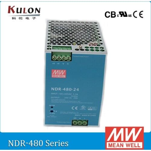 Genuine MEAN WELL NDR-480-24 Single Output 480W 24V 20A Industrial DIN Rail Meanwell Power Supply