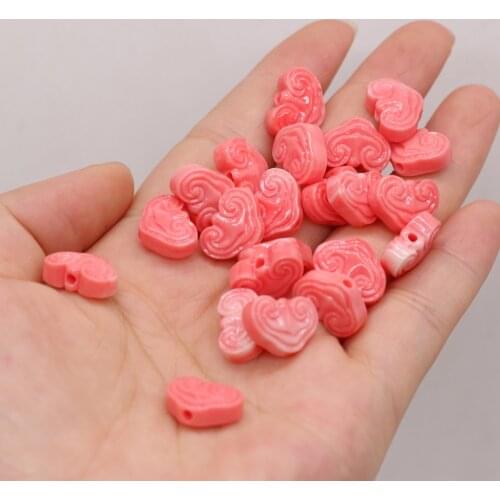 2021 New Red Coral Through Hole Loose Beads Cute Clouds DIY Personalized Necklace Bracelet Earrings Jewelry Beads Gift Making