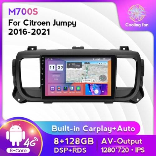 Octa Core Android 10 4G LTE 128G RDS Car Multimedia Radio GPS Player For Citroen Jumpy 3 SpaceTourer 2016-2021