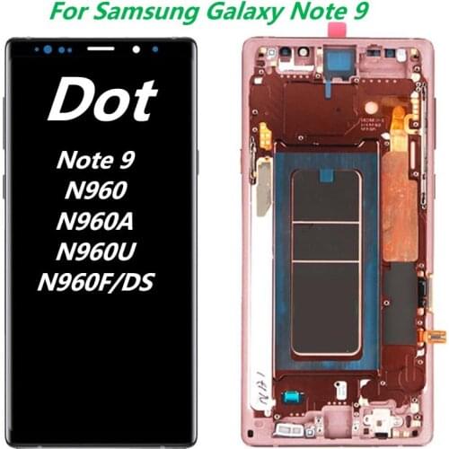 Original AMOLED 6.4'' LCD For Samsung Galaxy Note 9 LCD Screen With Bezel SM-N960F N960U N960F/DS Display Touch Screen Assembly