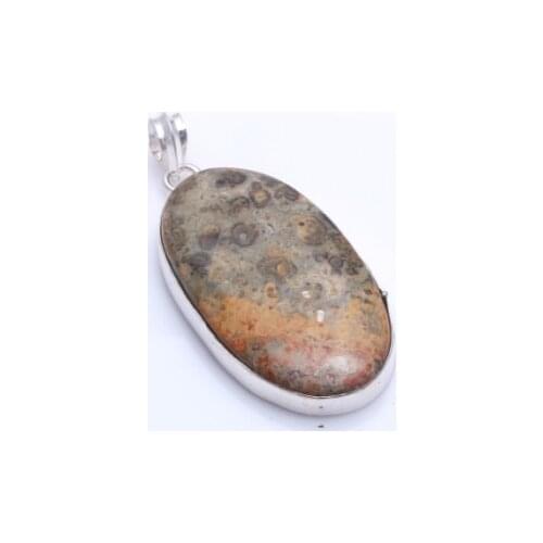 Genuine Leopard Jasper Pendant Hand made Women Lady Jewelry gift, 63 mm, P10207