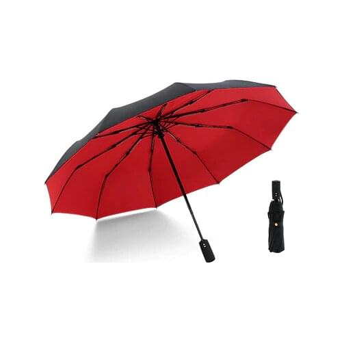 Strong Windproof Double Automatic 3 Folding Umbrella Female Male 10K Car Luxury Large Parasol Rain Women Men Business Umbrellas