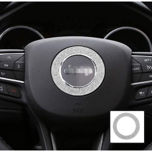 Steering Wheel Bling Crystal Shiny Diamond Accessory Interior White Sticker Compatible for Jeep