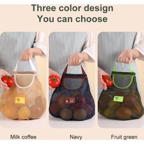 Fruits and vegetables Mesh Storage Bags Kitchen Onion Potato Storage Hanging Bags Hollow Breathable Garlic Ginger Mesh Bag