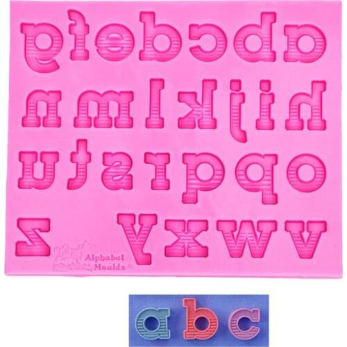 26 letters shaped 3D fondant cake silicone mold for polymer clay molds chocolate pastry candy making decoration tools F1159