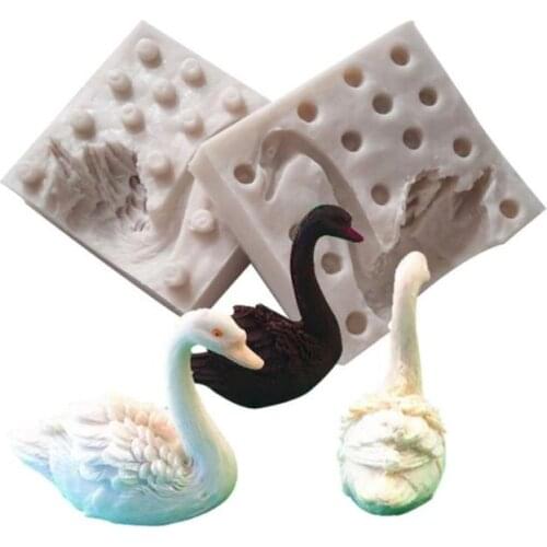 Silicone Mold 3D Swan Shape Epoxy Mould DIY Chocolate Fondant Cake Making