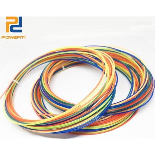 POWERTI 4pcs/lot 1.30mm Rainbow Tennis Racket String Nylon Soft Training Racket Sport String Beautiful for Sport 12m