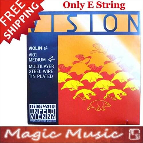 Free shipping! Thomastik Vision VI01 Medium Violin E String 4/4, Made in Austria, Only E String Model VI01 1 Piece