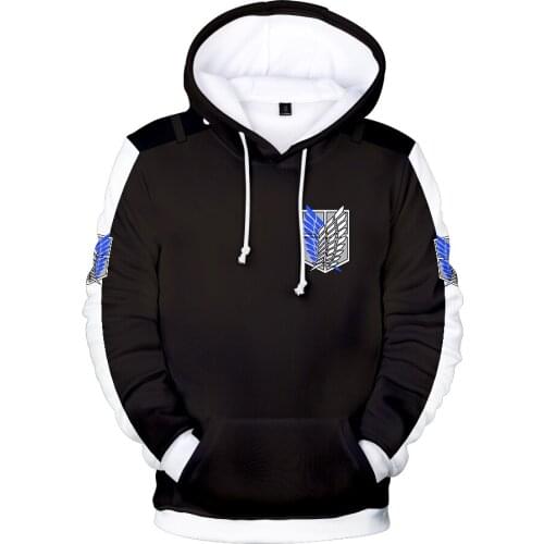 3D Anime Attack On Titan Hoodies Sweatshirt Men/Women Streetwear Hip Hop Cosplay Hooded Casual Boys Girls Black Autumn Pullovers