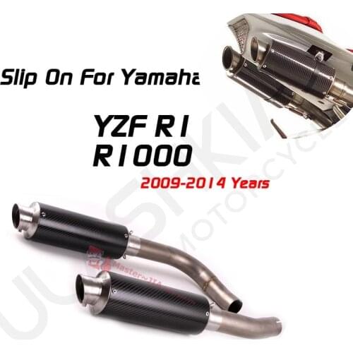 Motorcycle Exhaust Muffler Escape Middle Link Contact Pipe Slip On For Yamaha YZF-R1 R1 2009 - 2014