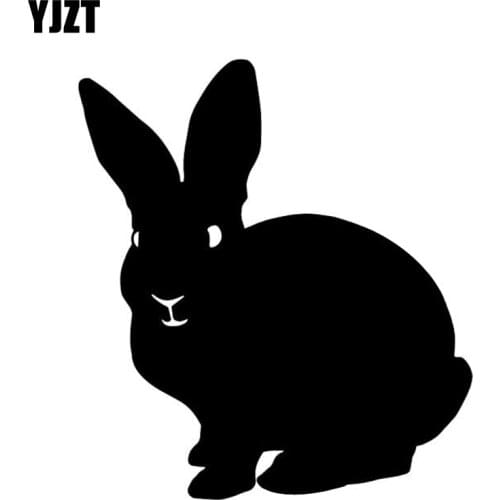YJZT 14.4CM*16.1CM Lovely Rabbit Decorate Car Stickers Car Door Vinyl Decal Black/Silver C4-2522