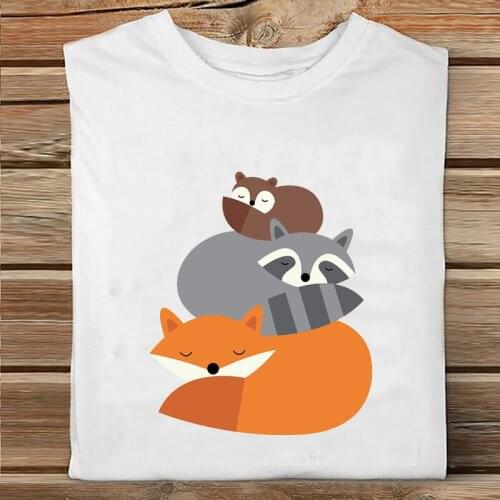 Women Short Sleeve Sleep Animal Fashion Clothing 2021 Fashion Clothes Print Tshirt Female Tee Top Ladies Graphic T-shirt