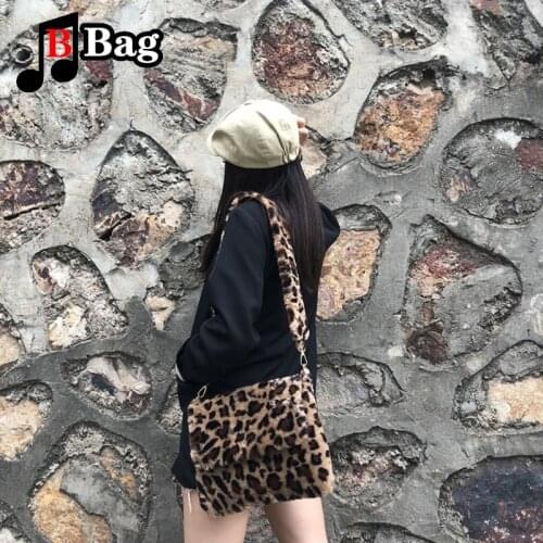 Winter Fashion Faux Rabbit Fur Women Handbag Shoulder Bags Luxury Plush Female Crossbody Bag Lady Small Purse leisure bag