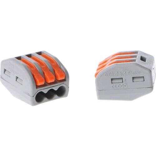 10 Pcs 3 Way Electric Cable Wire Connector Reusable Lever Terminal Block