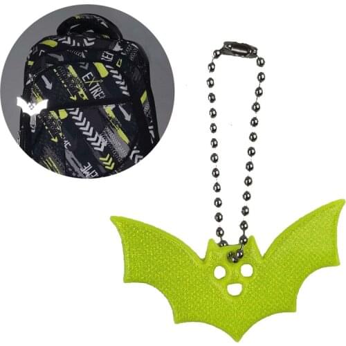 Halloween bat style Reflective Safety Warning Pendant Light Reflection Keychain Night Riding Walking Bike Gift