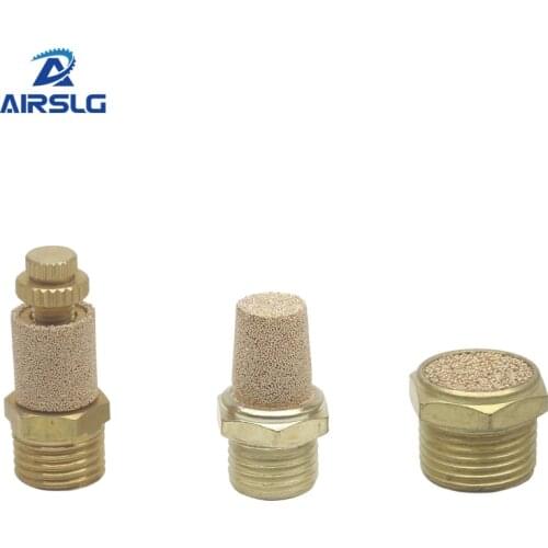 10pcs Brass Pneumatic Muffler Silencer Filter 1/8 1/4 3/8 1/2 BSP Male Thread For Air Noise Brass Adjustable Long Short BSL M5