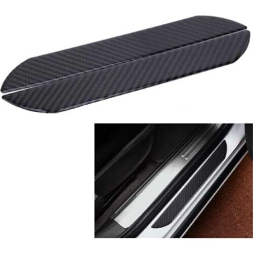 2Pcs 25.5 X 3.5cm Car Stickers Universal Sill Scuff Anti Scratch Carbon Fiber Auto Door Sticker Decals Car Accessories