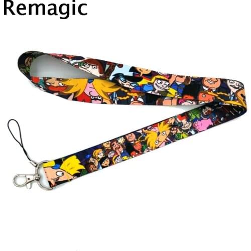 20pcs Cartoon anime funny vintage 90s kids couple funny Neck Strap Lanyards ID badge card holder keychain Mobile Phone Gifts