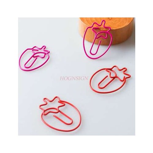 6pcs Strawberry Paper Clip Paper Clip Paper Clip Bookmark Book Cute Pin Shape