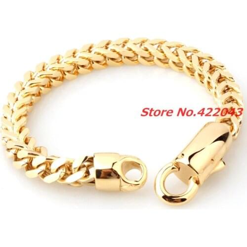 8.85" 316L Stainless steel bracelet for men unisex jewelry gold color pulseira masculina Figaro Chain ,High Quality Chain