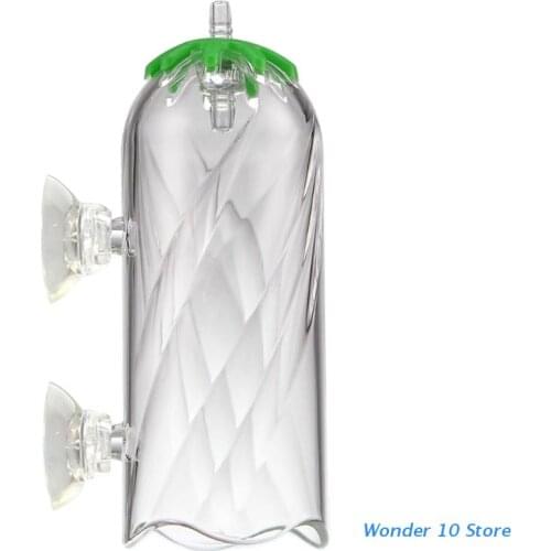 Aquarium Tank Air Bubbler Transparent Acrylic Water Cup with 2Pcs Suction Cups