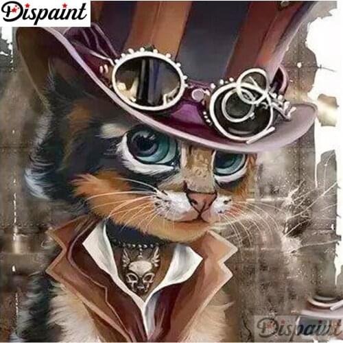 Dispaint Full Square/Round Drill 5D DIY Diamond Painting "Cartoon cat" Embroidery Cross Stitch 3D Home Decor A12185