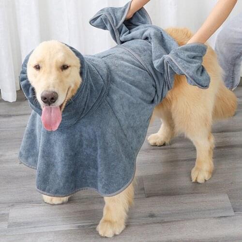 Dog Bathrobe Super Absorbent Pet Dog Cat Bath Towel for Small Medium Large Dogs Microfiber Pet Drying Towel Grooming Towel