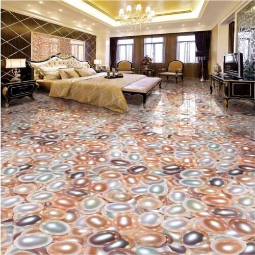 Beibehang Large - scale custom wallpaper high - end luxury 3D three - dimensional luxury villa multicolored pearl flooring